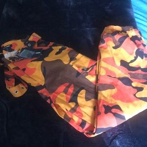 Orange camouflage cargo fashion nova pants